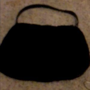 Plush black handbag